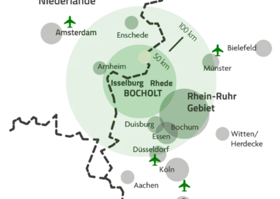 Umkreiskarte des Ärztenetztes BOHRIS e.V